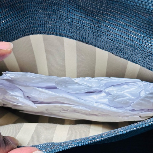 Brahmin Textured Clutch in Teal with Gold Accent - Picture 5 of 5